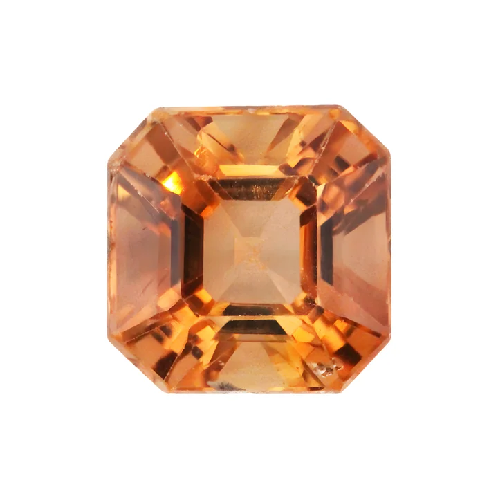 Natural topaz, pinkish orange, octagonal step cut